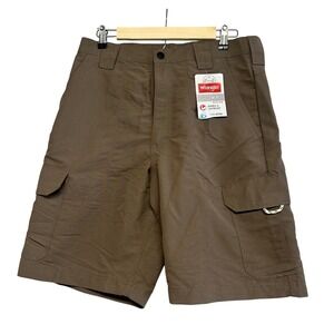 Wrangler Performance Series Mens 32 Brown Outdoor Cargo Shorts Nylon Lightweight